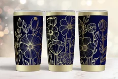 20oz Tumbler laser svg wrap| Daisy and Wildflowers pattern Product Image 1