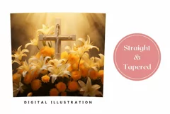 Floral Cross Tumbler Wrap, Easter Cross Tumbler Template Product Image 3