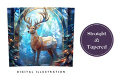 Stained Glass Christmas Sublimation, Deer Tumbler Wrap Product Image 3