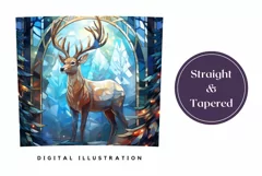 Stained Glass Christmas Sublimation, Deer Tumbler Wrap Product Image 3