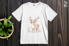 Cute Baby Deer Watercolor Clipart Sublimation PNG Product Image 2