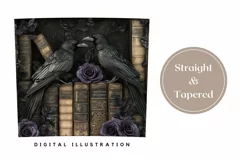 Black Raven Tumbler Wrap Design, Crows Tumbler Sublimation Product Image 3