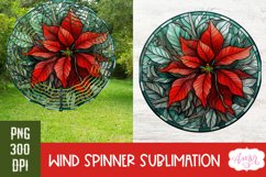 Stained glass Poinsettia wind spinner Christmas PNG Bundle Product Image 4