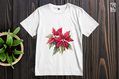 Watercolor Poinsettia Flower Clipart Sublimation PNG Product Image 3