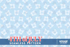 American 4th of July Coquette Cherry Bow Seamless Pattern Product Image 1