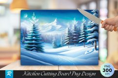 Winter Forest Wonderland Christmas Cutting Board Sublimation Product Image 1