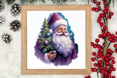 Christmas Purple Santa Claus Sublimation, Christmas PNG Product Image 3