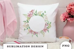 Watercolor flowers wreath PNG Product Image 3