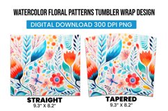 Watarcolor Floral Patterns Tumbler Warp Design Product Image 3