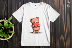 Cute Teddy Bear Heart Clipart Sublimation PNG Product Image 2