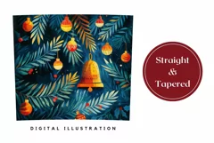 Christmas Bells Tumbler Wrap, Christmas Forest Tumbler PNG Product Image 3