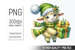 Watercolor Christmas Animals Clipart PNG Bundle, 25 Designs Product Image 4