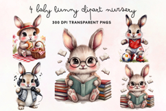 Baby Bunny Clipart Nursery PNG Product Image 1