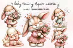 Baby Bunny Clipart Nursery PNG Product Image 1