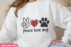 Peace Love Dog PNG, Valentine Dog Sublimation PNG Product Image 3