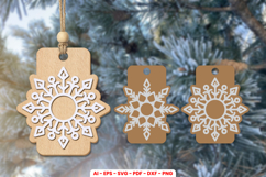 Snowflakes Gift Tags Laser Cut | Christmas Ornament Product Image 1