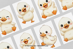 15 Bundle Watercolor Baby Duck Cute Animal Farm Yellow Duck Product Image 3