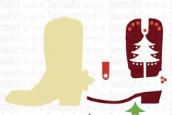 Christmas svg, png Cowboy Christmas boot cut file printable Product Image 3