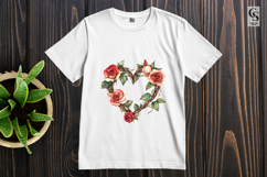 Vintage Rose Vine Heart Clipart Sublimation PNG Product Image 3