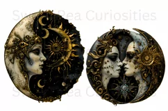 Moon, Sun, Stars, Fantasy, Ephemera, PNG, Clipart Product Image 3