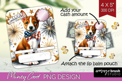 Basenji Dog Money Card PNG 4th of July Money Card Holder Product Image 1