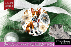 Basenji Dog Ornament PNG Patriotic Dog PNG Sublimation Product Image 1