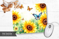 Artistic Sunflower Design Mouse Pad PNG Design Product Image 1