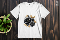 Black Gold Rose Watercolor Clipart Sublimation PNG Product Image 3