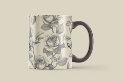 Beige Monochrome Roses Digital Paper Product Image 3