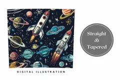 School Tumbler Wrap, Space Tumbler Sublimation Design Product Image 3