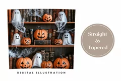 Halloween Pumpkins Tumbler Wrap, Ghosts Tumbler Sublimation Product Image 3
