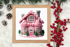 Pink Christmas Crochet Clipart, Christmas PNG Product Image 3