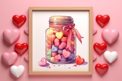 Candy Jar Watercolor Valentine Clipart, Christmas Clipart Product Image 3