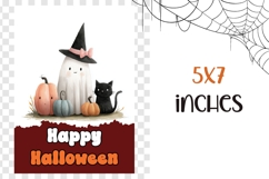 Watercolor Halloween Greeting Card, Halloween Ghost Wall Art Product Image 3