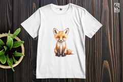 Baby Fox Watercolor Clipart Sublimation PNG Product Image 2