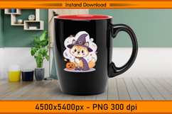 Cute Halloween Fox Witch Cloak Sublimation Design PNG Product Image 3