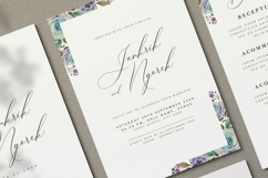 minimalist wedding card invitation with rose and hydrangea Product Image 3