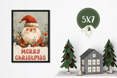 Merry Christmas Greeting Cards, Cartoon Santa Claus PNG Product Image 3