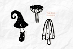 Mushroom SVG, Magic mushroom Svg, Witchy svg, Celestial svg Product Image 3