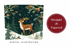 Christmas Tumbler Wrap Design, Christmas Deer Tumbler PNG Product Image 3
