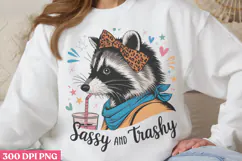 Sassy n' trashy PNG, Funny Raccoon Sublimatio Product Image 3