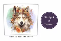 Watercolor Dog Tumbler Wrap Design, Dog Sublimation Design Product Image 3
