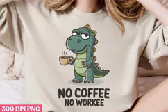 No coffee, no workee PNG, Funny Coffee Animals Sublima Product Image 3