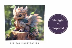 3D Dragon Tumbler Wrap, Wooden Dragon 3D Sublimation PNG Product Image 3