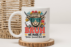 Bruh We Made It PNG, Graduation Highland Cow Sublimation Product Image 5