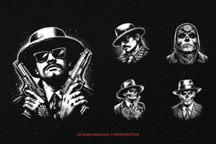 10 Bundle Dark Art Chicano Gangster Skull Man Mafia Gentle Product Image 5