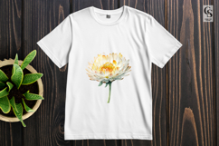 Cream &amp; Yellow Watercolor Chrysanthemum PNG Product Image 2