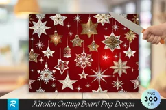 Stars & Ornaments Festive Cutting Board PNG Design Product Image 1