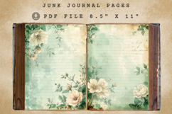 Shabby Chic Vintage Green Floral Junk Journal PRINTABLE KIT Product Image 3