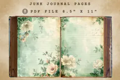 Shabby Chic Vintage Green Floral Junk Journal PRINTABLE KIT Product Image 3